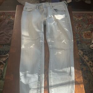 7 For All Mankind Light Wash Ankle Skinny Jeans
